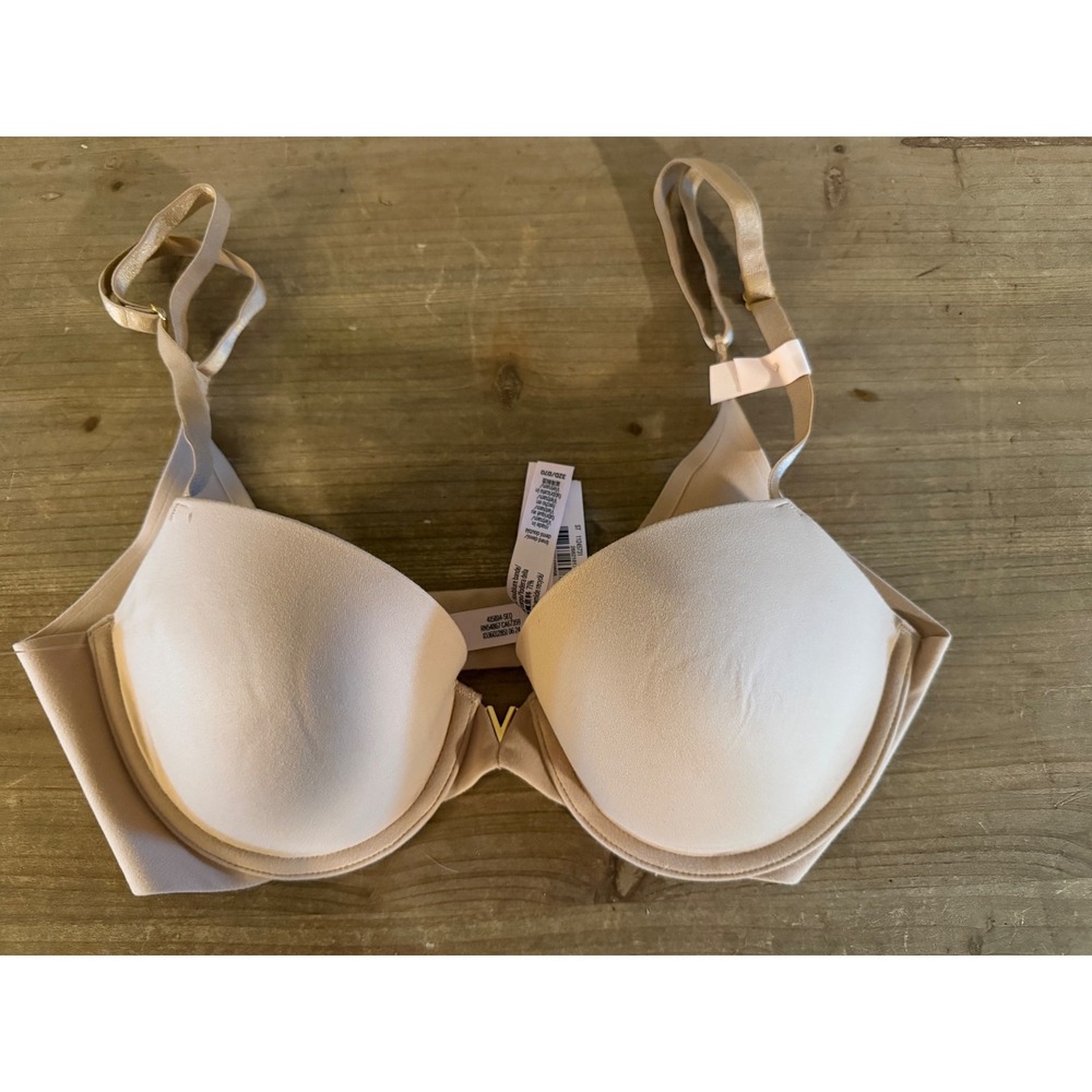Victoria's Secret Lightly Lined Demi Bra 32D Beige V-Hardware 11245731